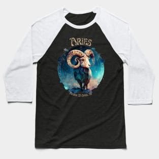 Retro Aries Zodiac Sign Baseball T-Shirt